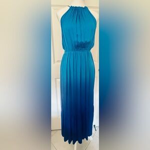 Blue vibrant, elastic long dress